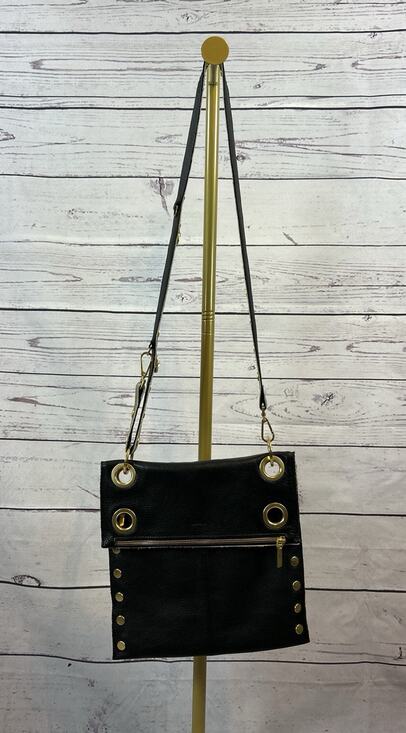 Hammitt Handbags - Hammitt Montana Large Reversible Leather Crossbody Bag Black Taupe Gold Studded